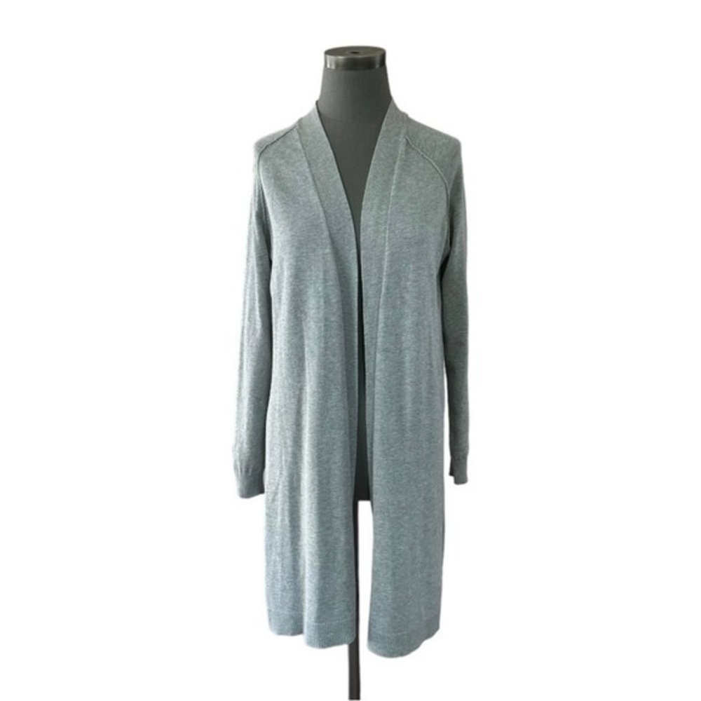 89th & Madison Open Front Knit Duster Cardigan Gray Womens Size M - Picture 3 of 7